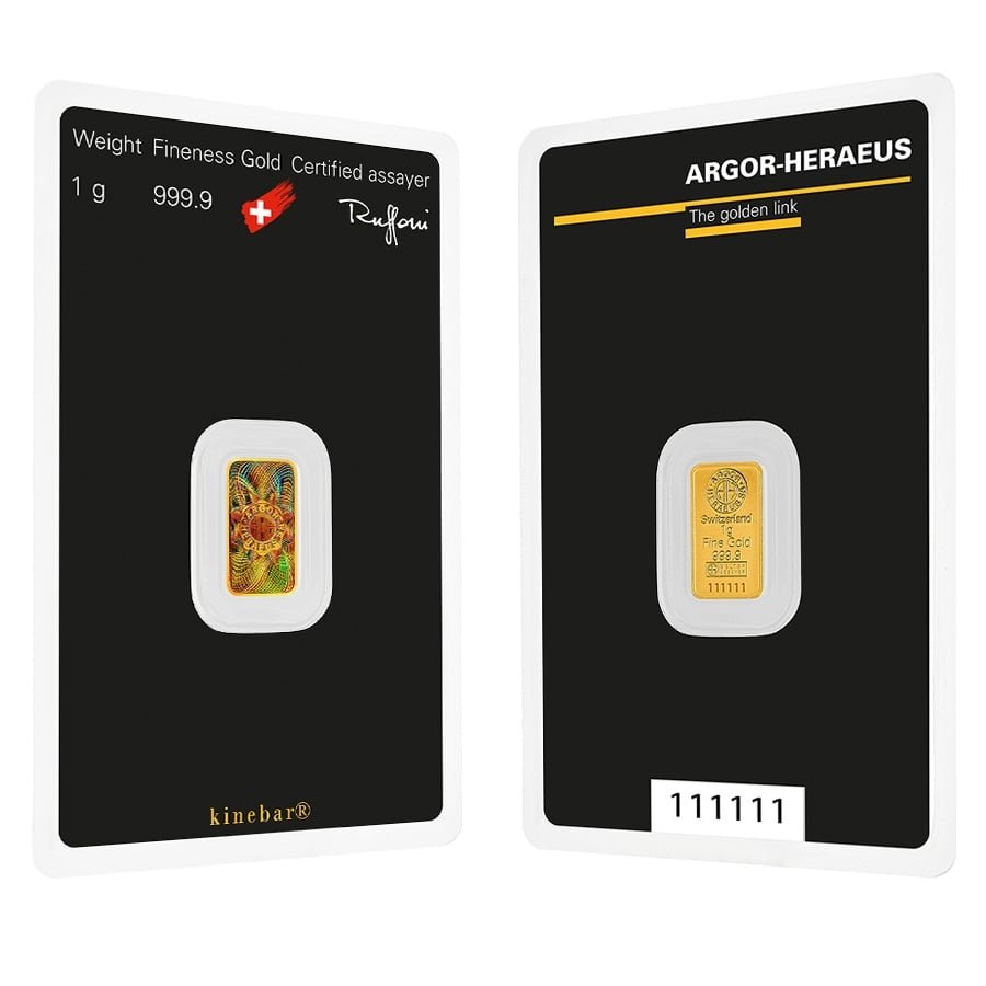 1 Gram Argor Heraeus Kinebar Gold Ba