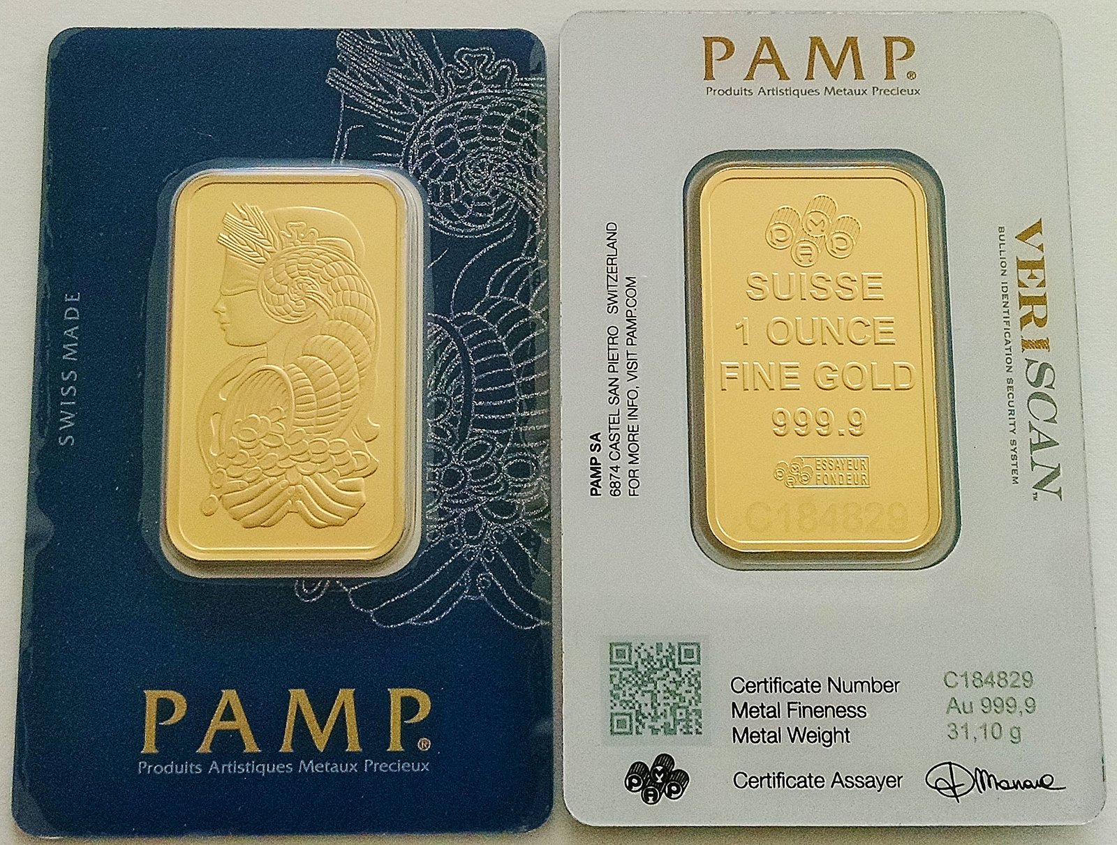 1 oz PAMP Suisse Fortuna Veriscan Go