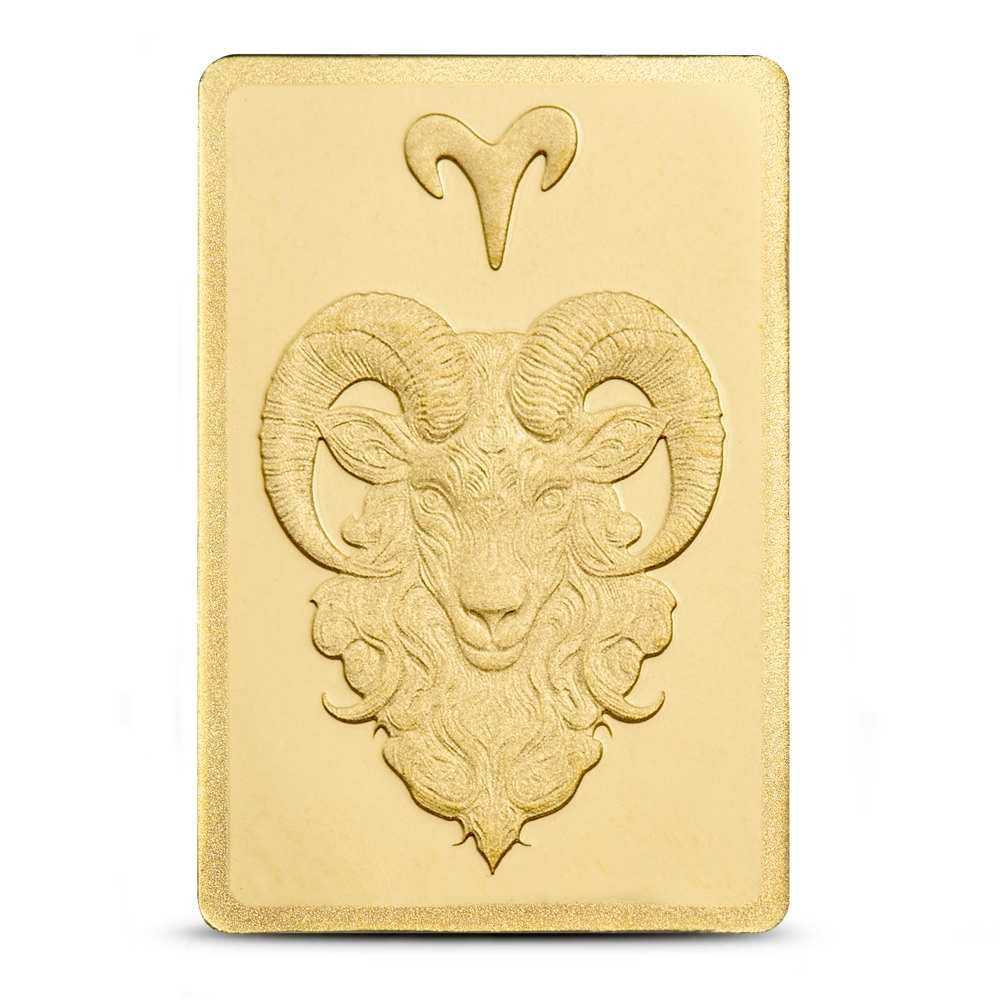 1/2 Gram PAMP Suisse Zodiac Aries Gold Bar (New w/ Assay) - Image 3