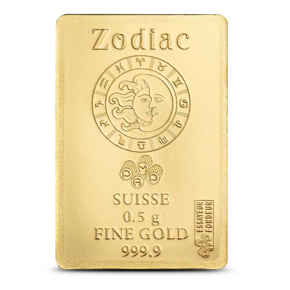 1/2 Gram PAMP Suisse Zodiac Libra Gold Bar (New w/ Assay) - Image 3