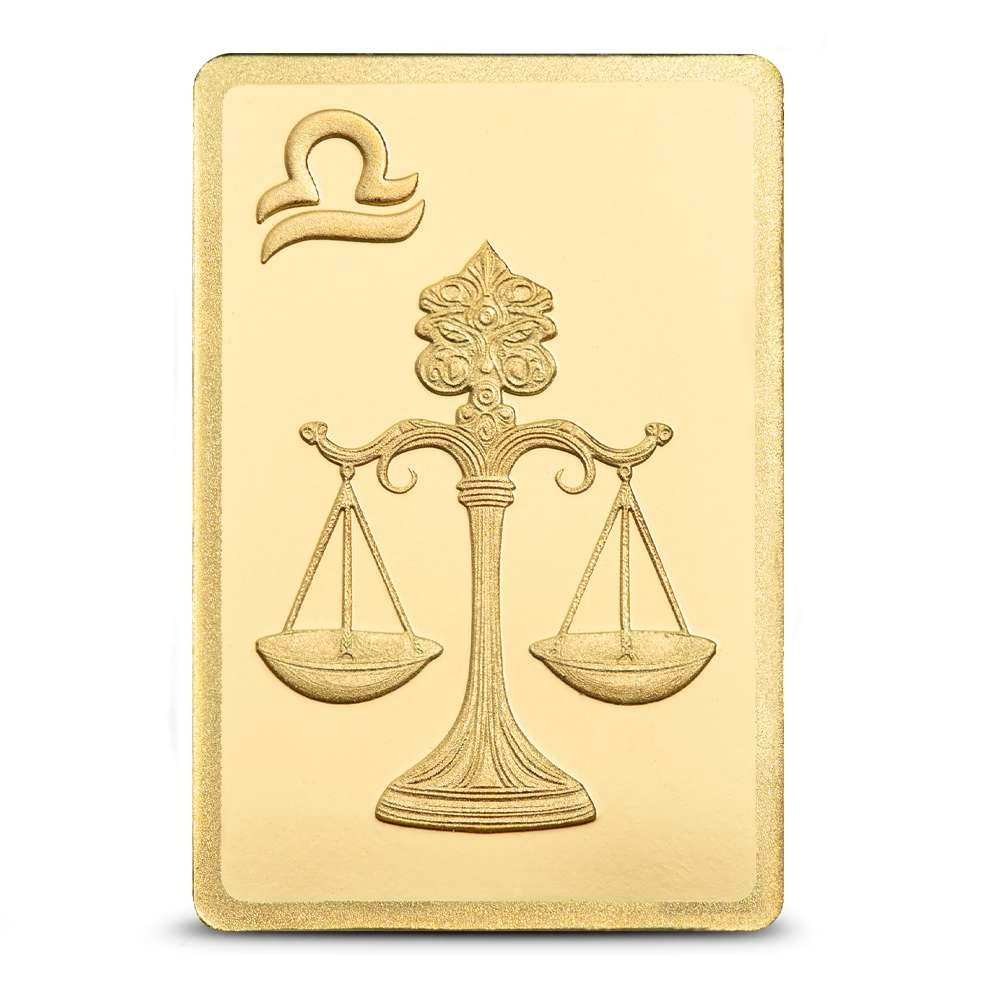 1/2 Gram PAMP Suisse Zodiac Libra Gold Bar (New w/ Assay) - Image 2