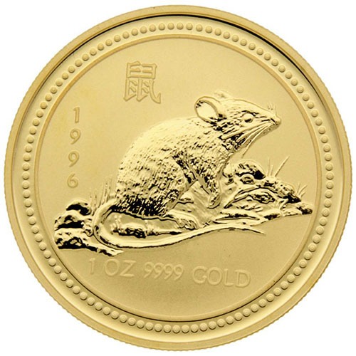 1996 1 oz Australian Gold Lunar Rat
