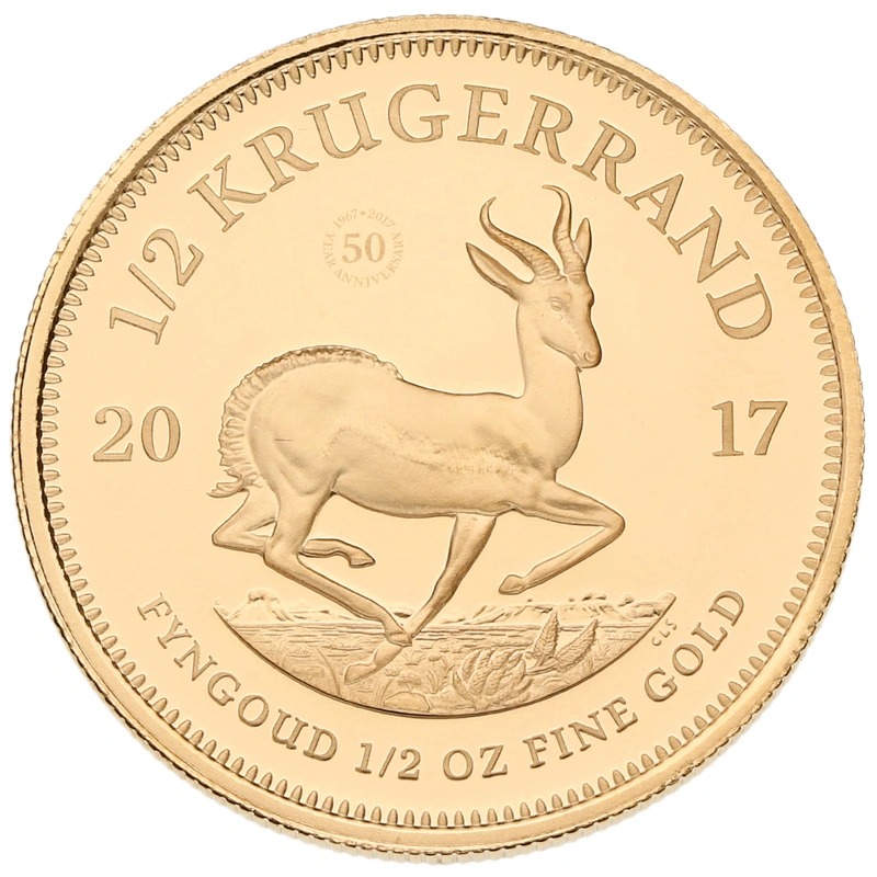 2017 Proof 1/2 oz Krugerrand Gold Coin 50th Anniversary Boxed - Image 2