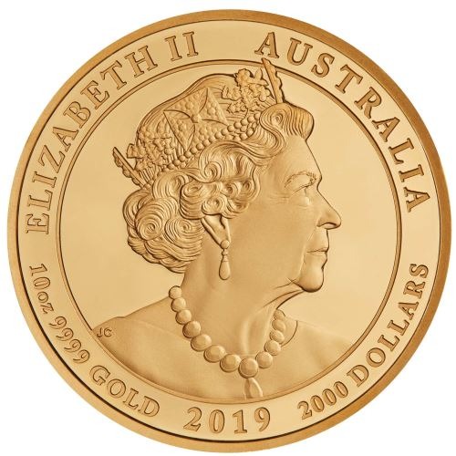 2019 10 oz Proof Gold Jewelled Dragon Coin - Image 2