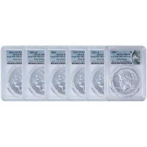 Silver Dollar 6-Coin Set PCGS MS70