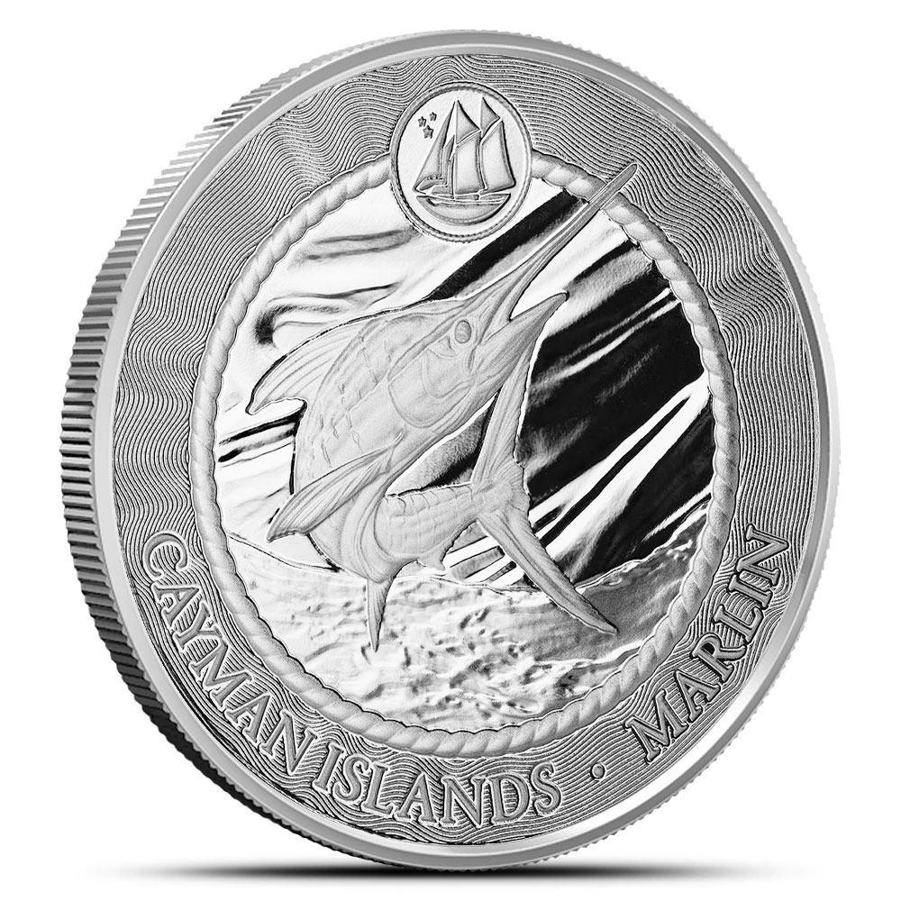 2025 1 oz Cayman Islands Silver Sea Life Marlin Coin (Alpha Strike, Proof-Like) - Image 2