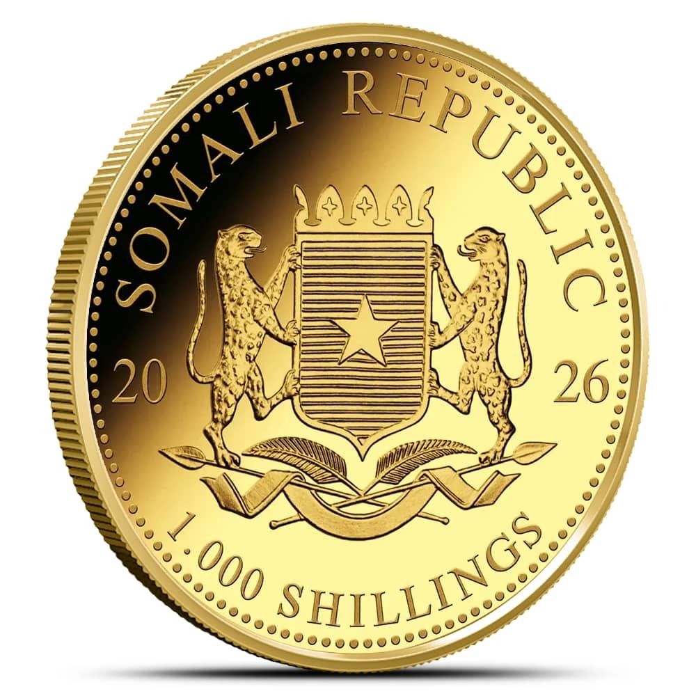 2026 1 oz Somalia Gold Elephant Coin (BU) - Image 2