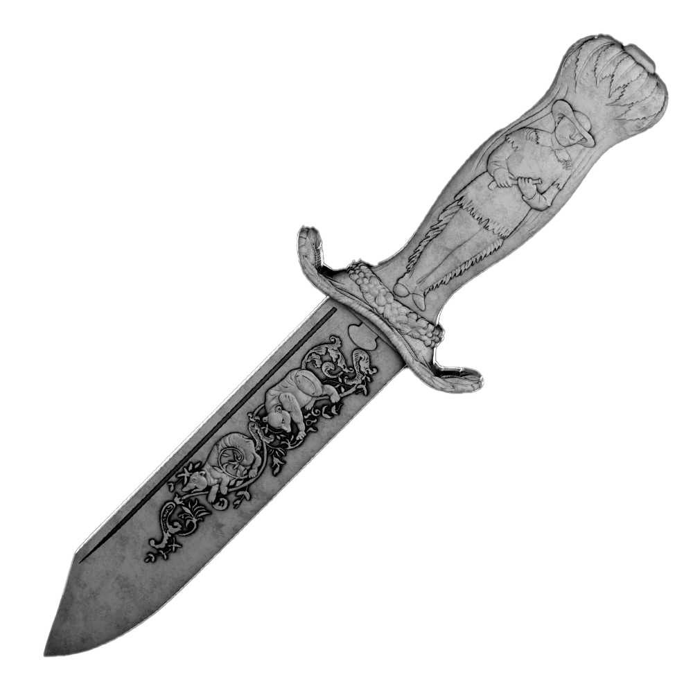 2026 2 oz Antique Samoa Silver Theodore Roosevelt's Bowie Knife Coin (High Relief, Box + CoA) - Image 3