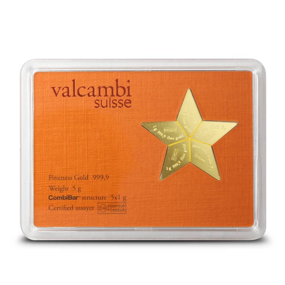 5 Gram Cook Island Valcambi Gold Star CombiCoin (5x1g w/ Assay) - Image 2