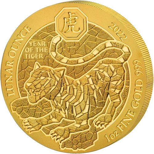 Buy 2022 1 oz Rwandan Tiger Gold Coi