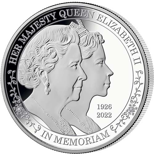 2022 1 oz Barbados Silver Double Portrait of the Queen Elizabeth II Coin (Proof-Like) - Image 2