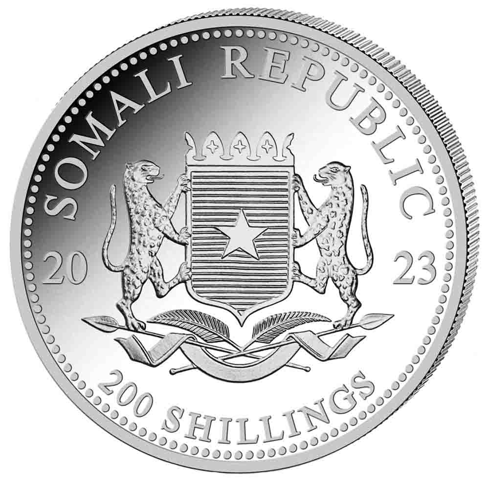 2023 2 oz Somalia Silver Elephant Coin (BU) - Image 2