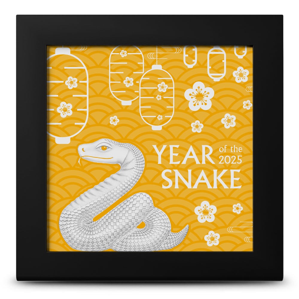 2025 1 oz Mongolia Silver Lunar Nimble Snake Coin (Gilded) - Image 3