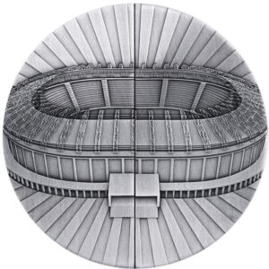 2026 5 oz Antique Solomon Islands Silver FIFA Stadium Sliding Door Coin (Box + CoA)