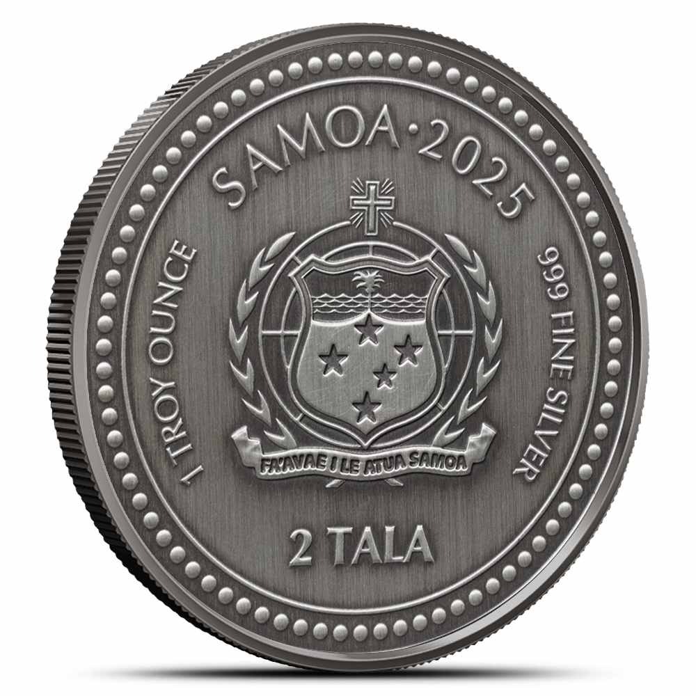 2025 1 oz Antique Samoa Silver Seahorse Coin - Image 2